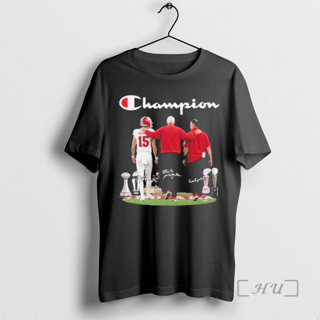 Officials Champion Fernando Mendoza Curt Cignetti And Bob Knight Indiana Football Premium T Shirts Sweater