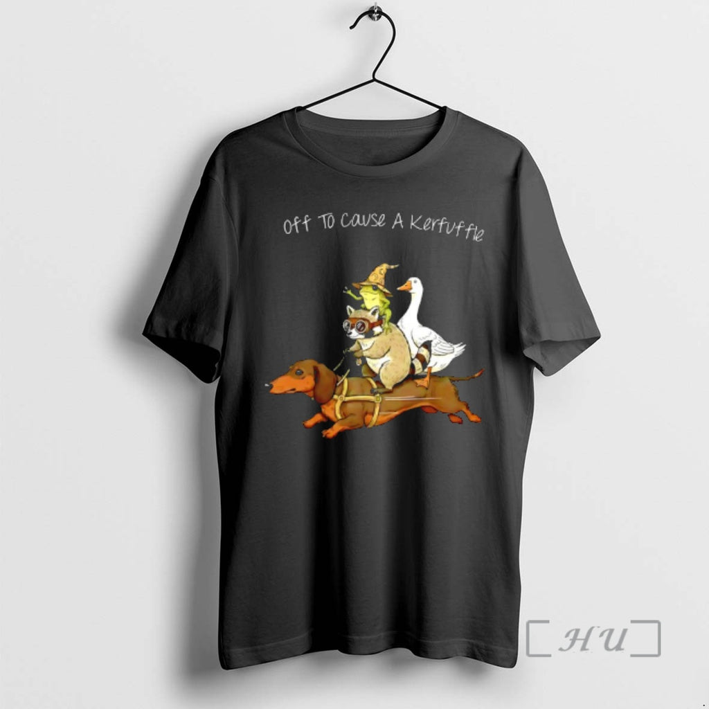 Officials Chaos Raccoon Goose Frog Wiener Dog Off To Cause A Kerfuffle Premium T Shirts