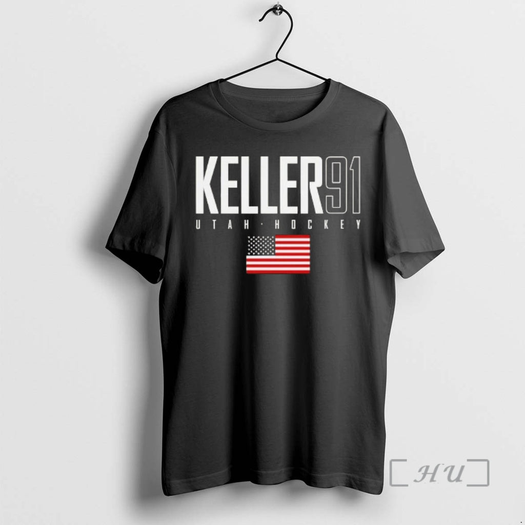 Officials Clayton Keller 91 Utah Mammoth Usa Flag Elite
