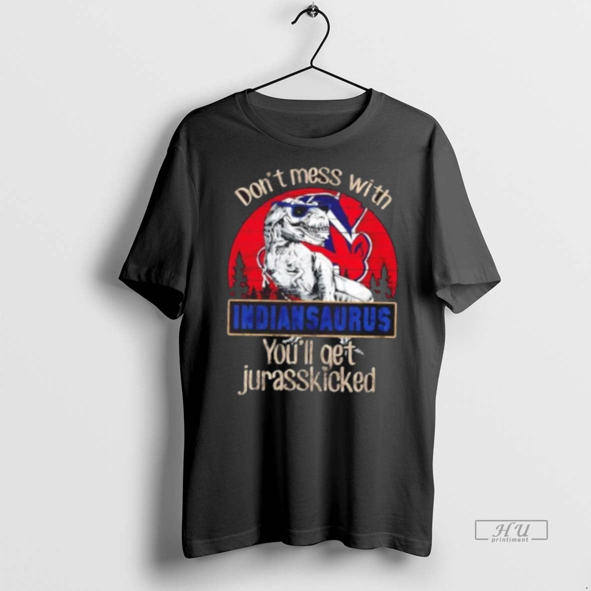 Officials Cleveland Indians Dont Mess With Indiansaurus Youll Get Jurasskicked Premium Tee Shirt Sweater