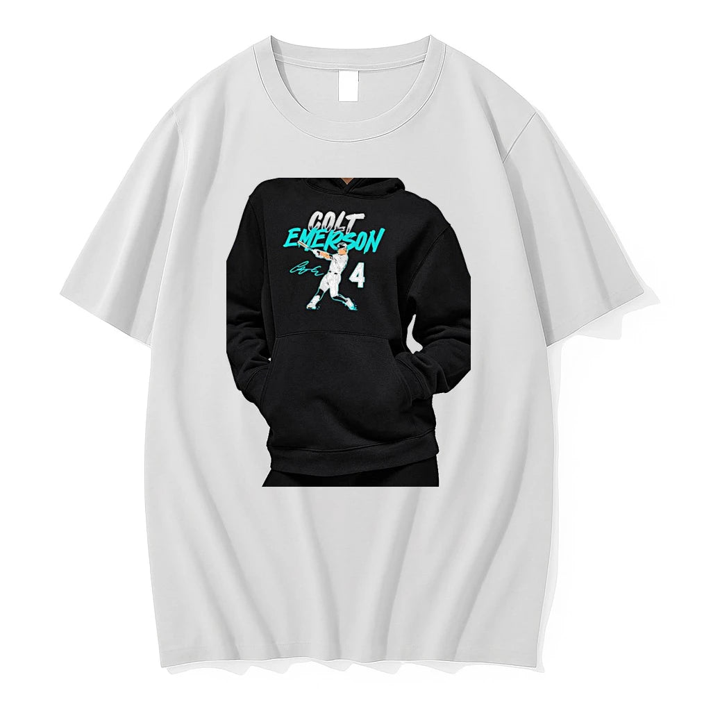 Officials Colt Emerson Seattle Mariners 4 Baseball Player Signature Premium T Shirt