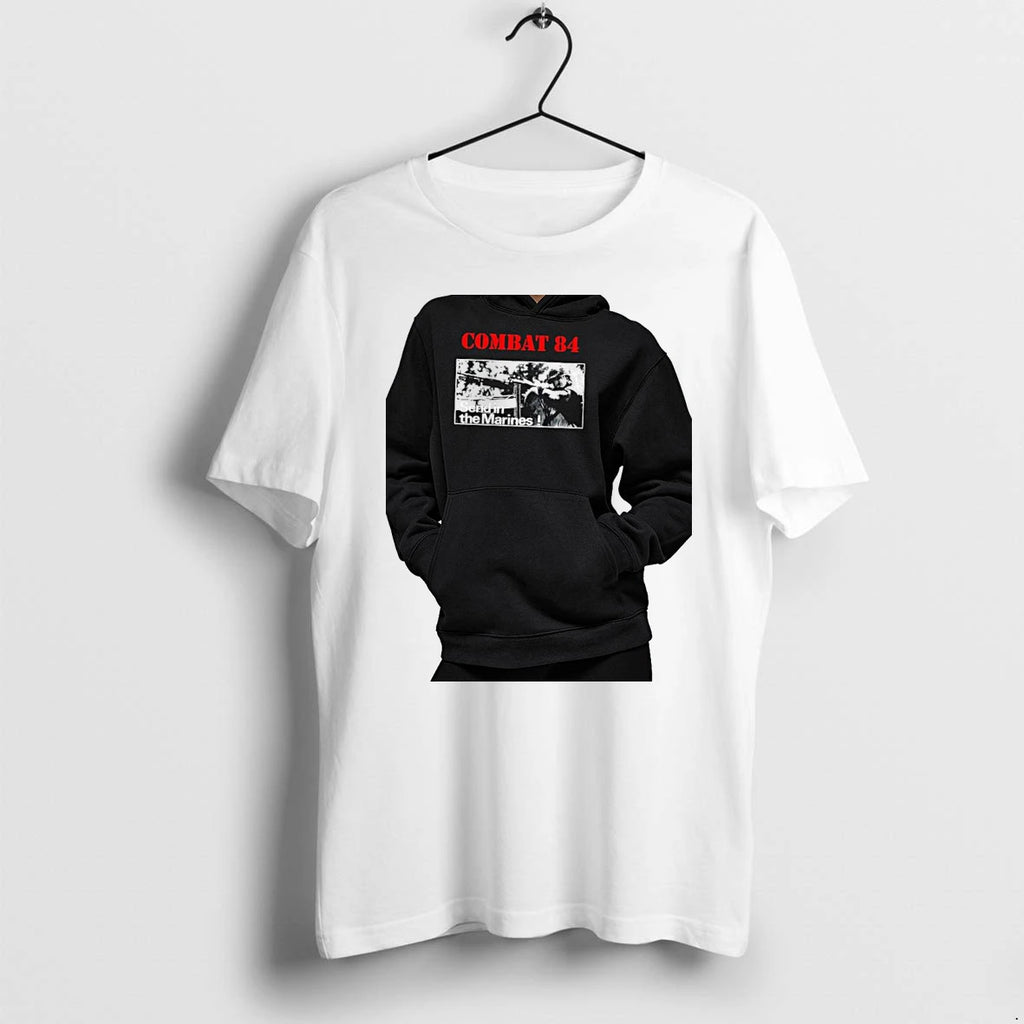 Officials Combat 84 Send In The Marines Soldier Machine Gun Military Premium T Shirt