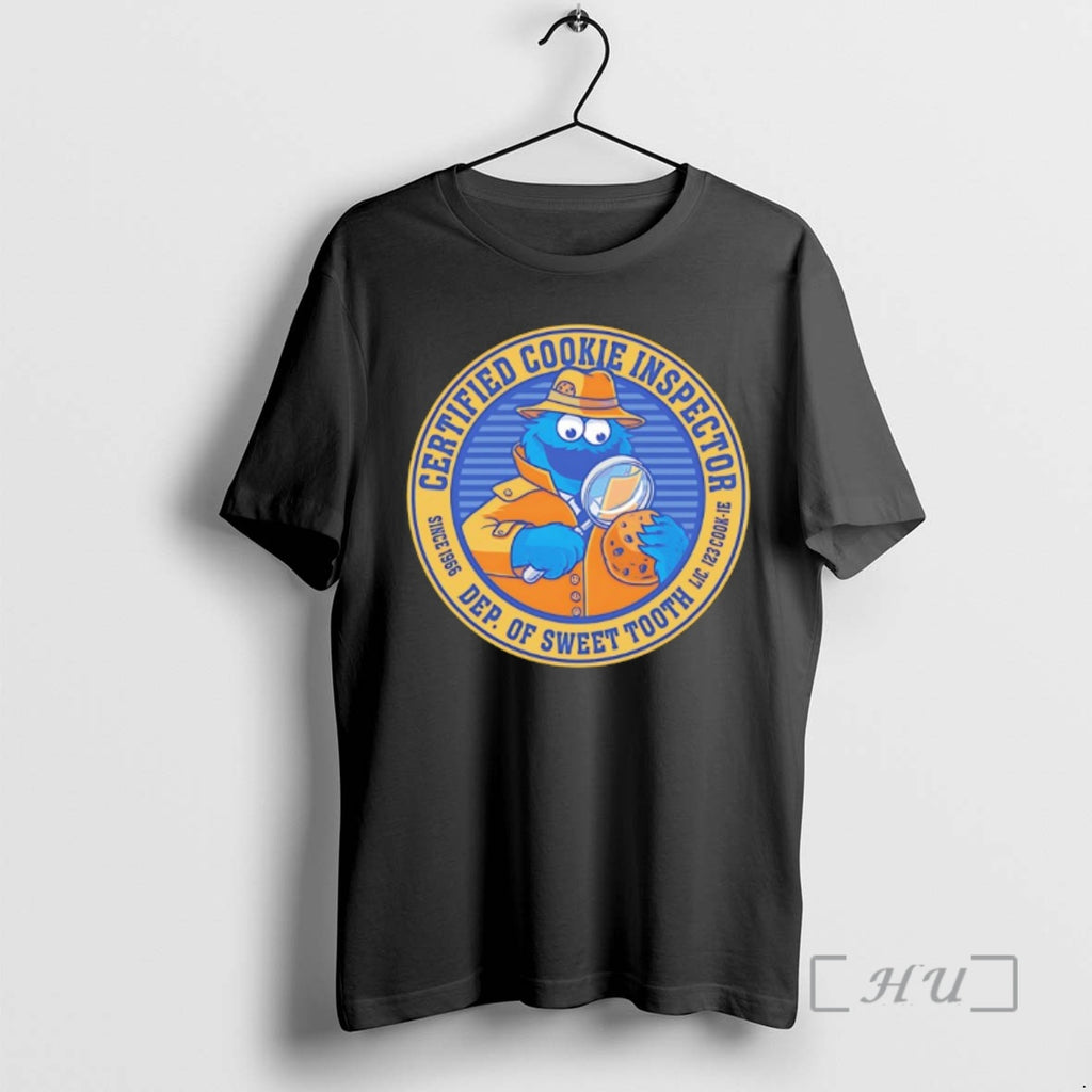 Officials Cookie Monster Certified Cookie Inspector Dep Of Sweet Tooth Since 1966 Premium T Shirts