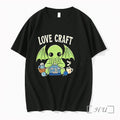 Officials Cthulhu Love Craft Knitting Cute Monster Creature With Sailboat Embroidery Premium T Shirts Sweater