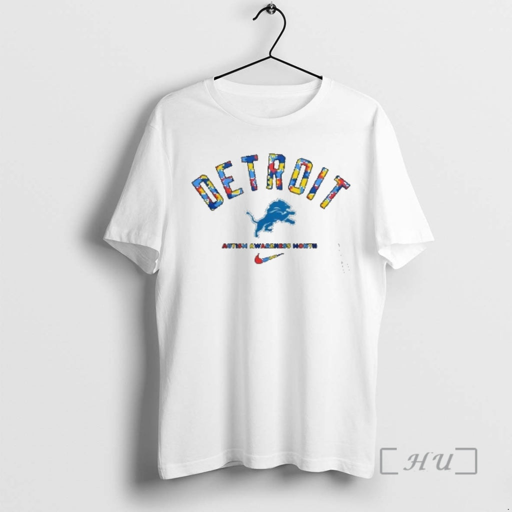 Officials Detroit Lions Autism Awareness Month They Not Like Us 2 Sided Premium T Shirts