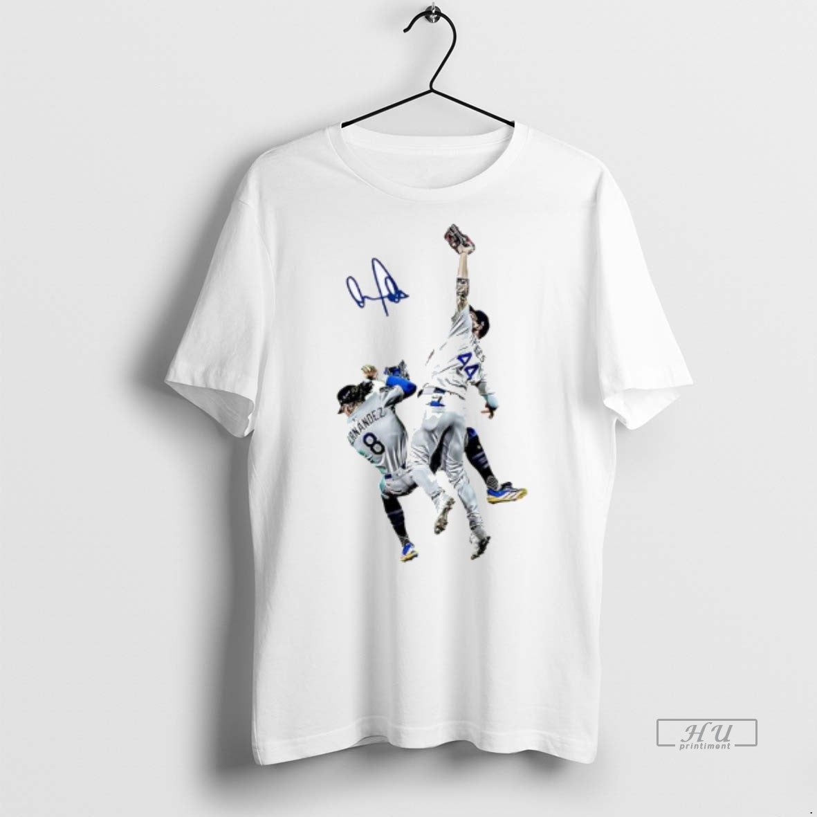 Officials Dodgers Palyer Teoscar Hernandez And George Springer Graphic Signature Premium Tee Shirt Sweater