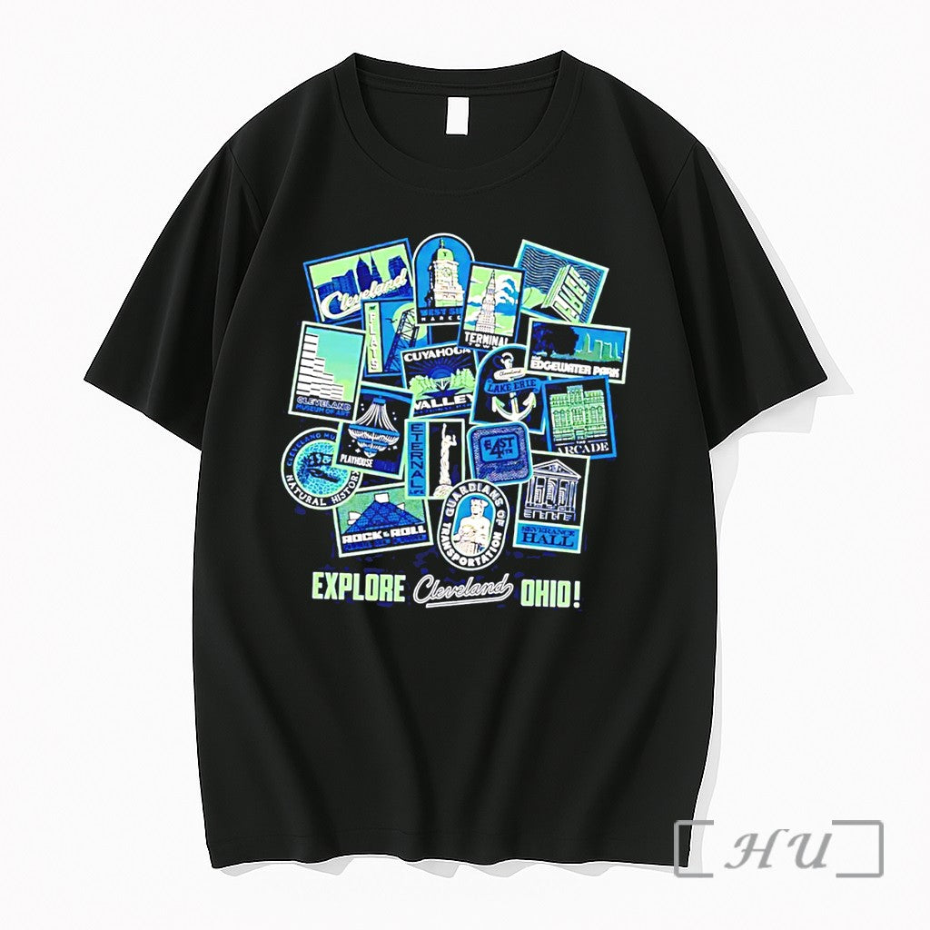 Officials Explore Cleveland Landmarks Graphic Tee Unisex , , , Long Sleeve Tee