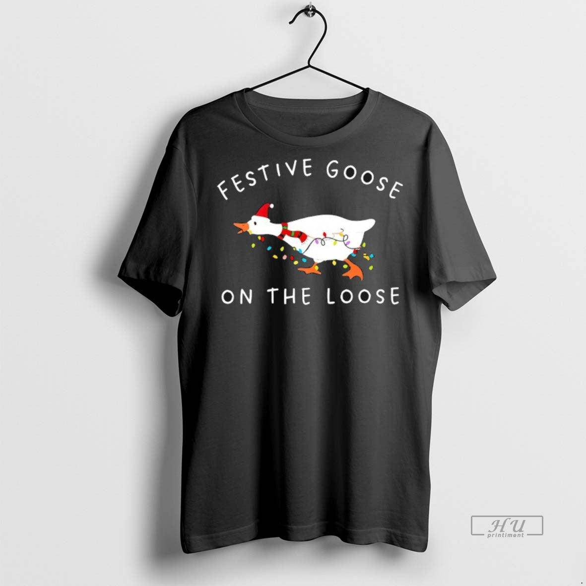 Officials Festive Goose On The Loose Christmas Lights Premium Tee Shirt Sweater