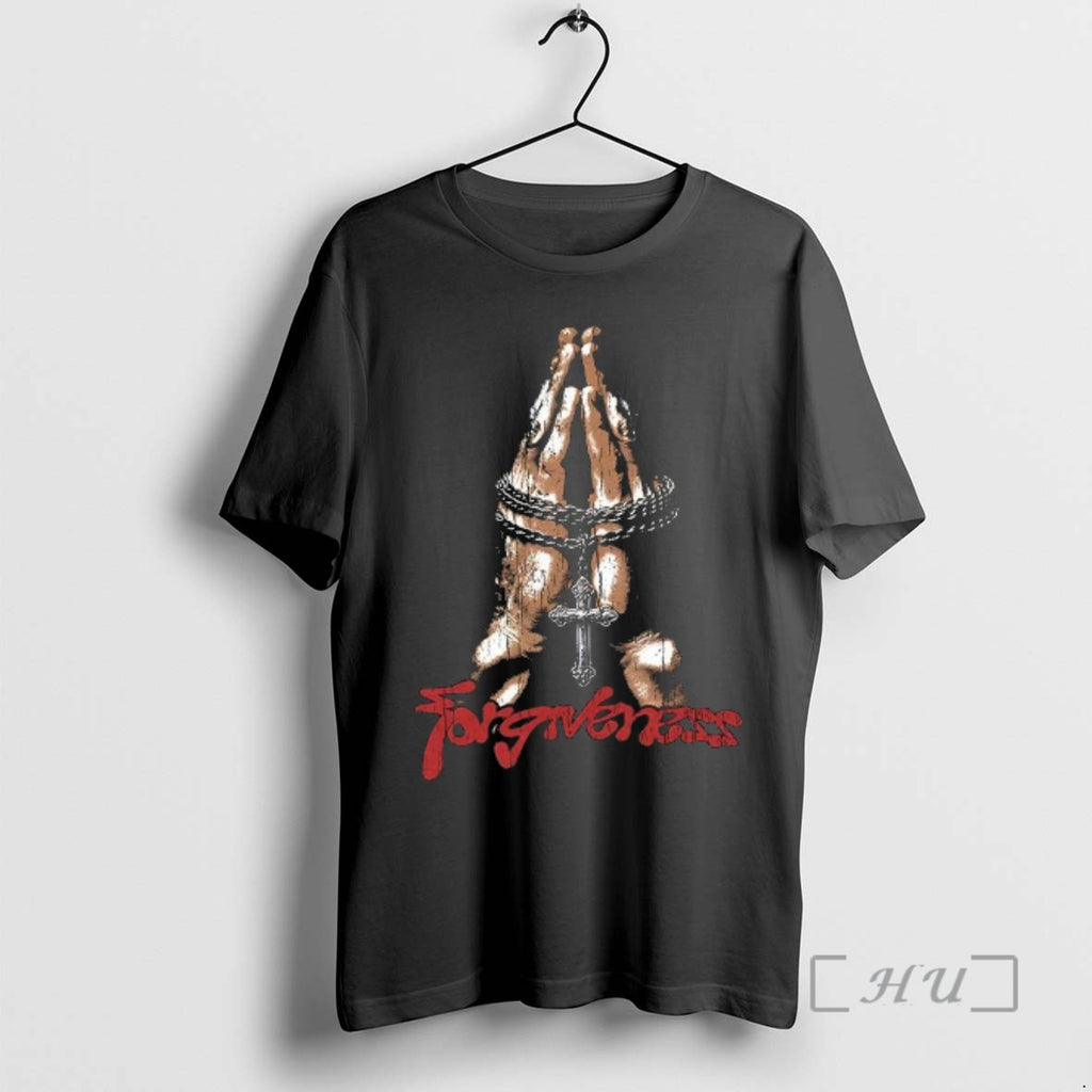 Officials Forgiveness Praying Hands With A Crucifix Necklace Graphic Woman