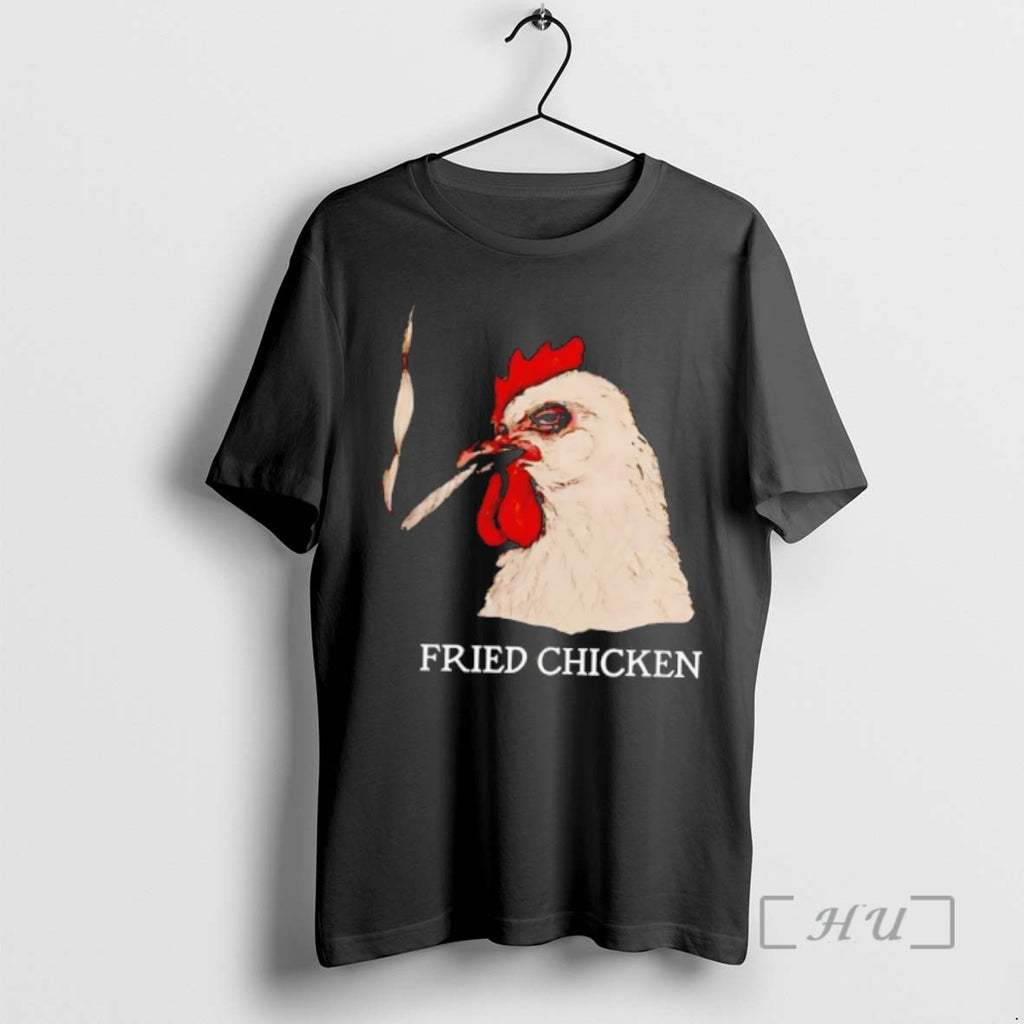 Officials Fried Chicken Smoking Rooster Head Hand Drawn Sketch Graphic