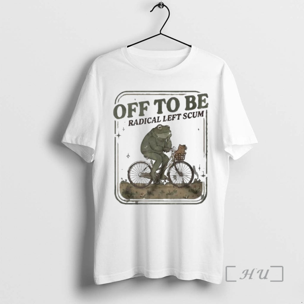 Officials Frog Bicycle Meme Off To Be Radical Left Scum Graphic Premium T Shirts Sweater