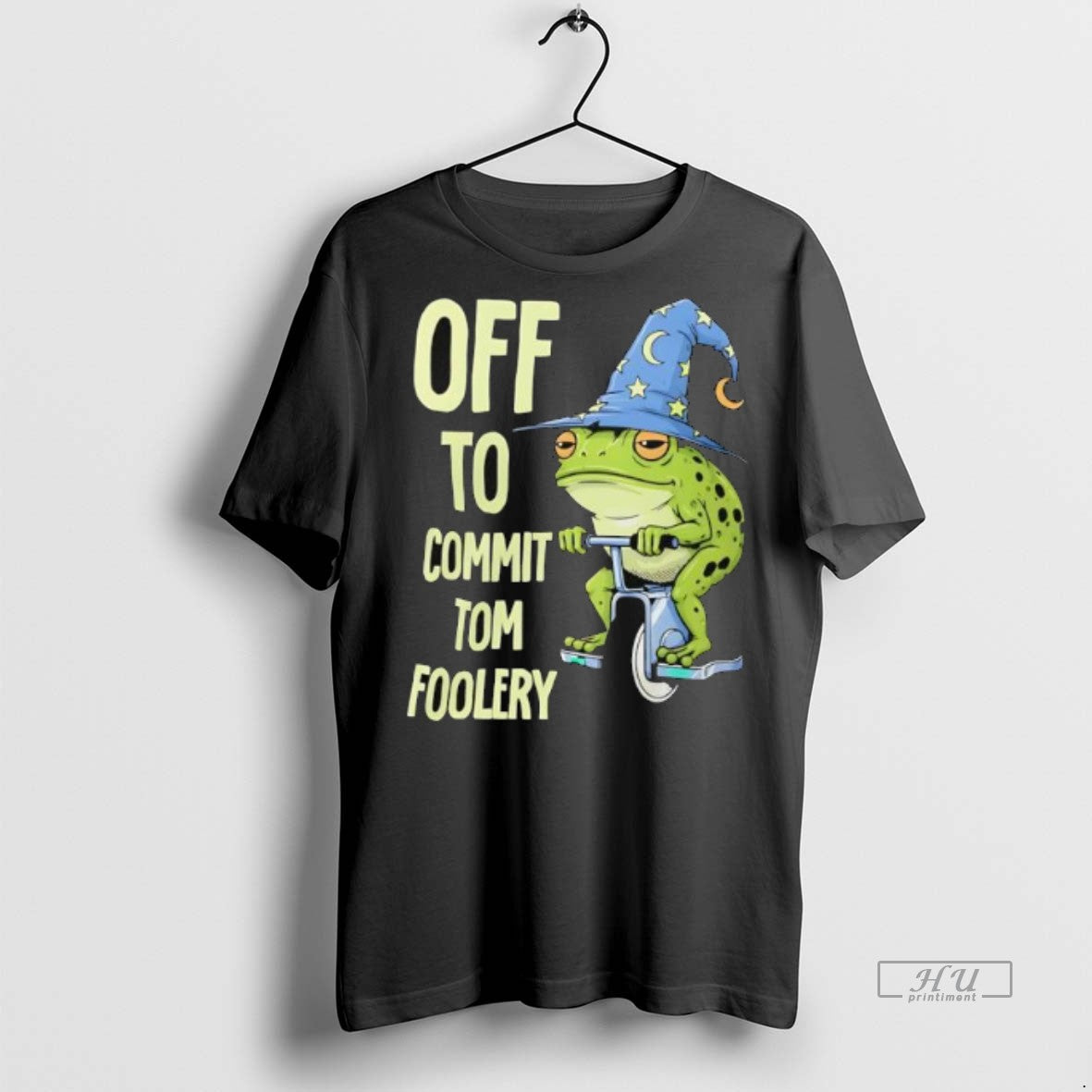 Officials Frog Wizard Riding A Unicycle Off To Commit Tomfoleri Graphic Premium Tee Shirt Sweater