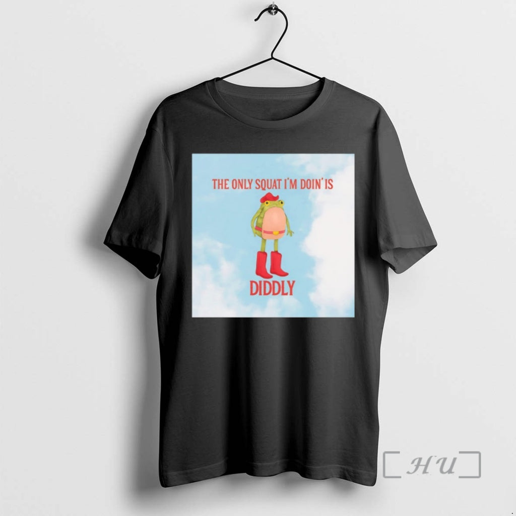 Officials Frog Cowboy The Only Squat Im Doing Is Diddly Funny Premium T Shirts Sweater