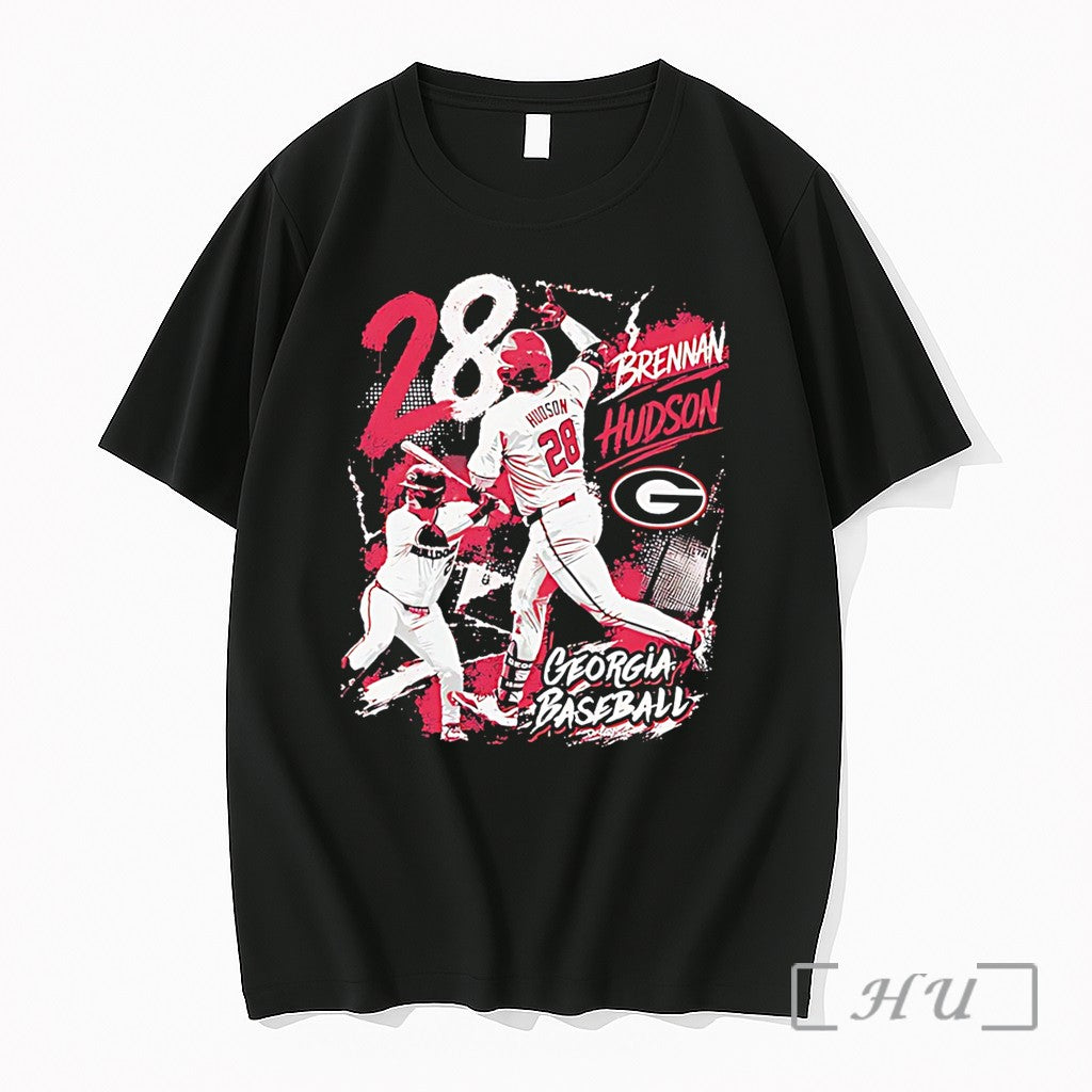 Officials Georgia Bulldogs Brenna Hudson Number 28 Player Collage Tee Unisex , , , Long Sleeve Tee