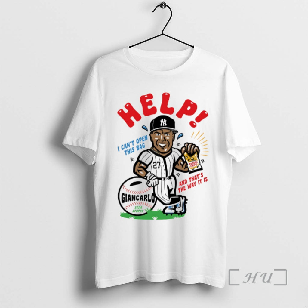Officials Giancarlo Stanton New York Yankees Help I Cant Open This Bag Premium T Shirts