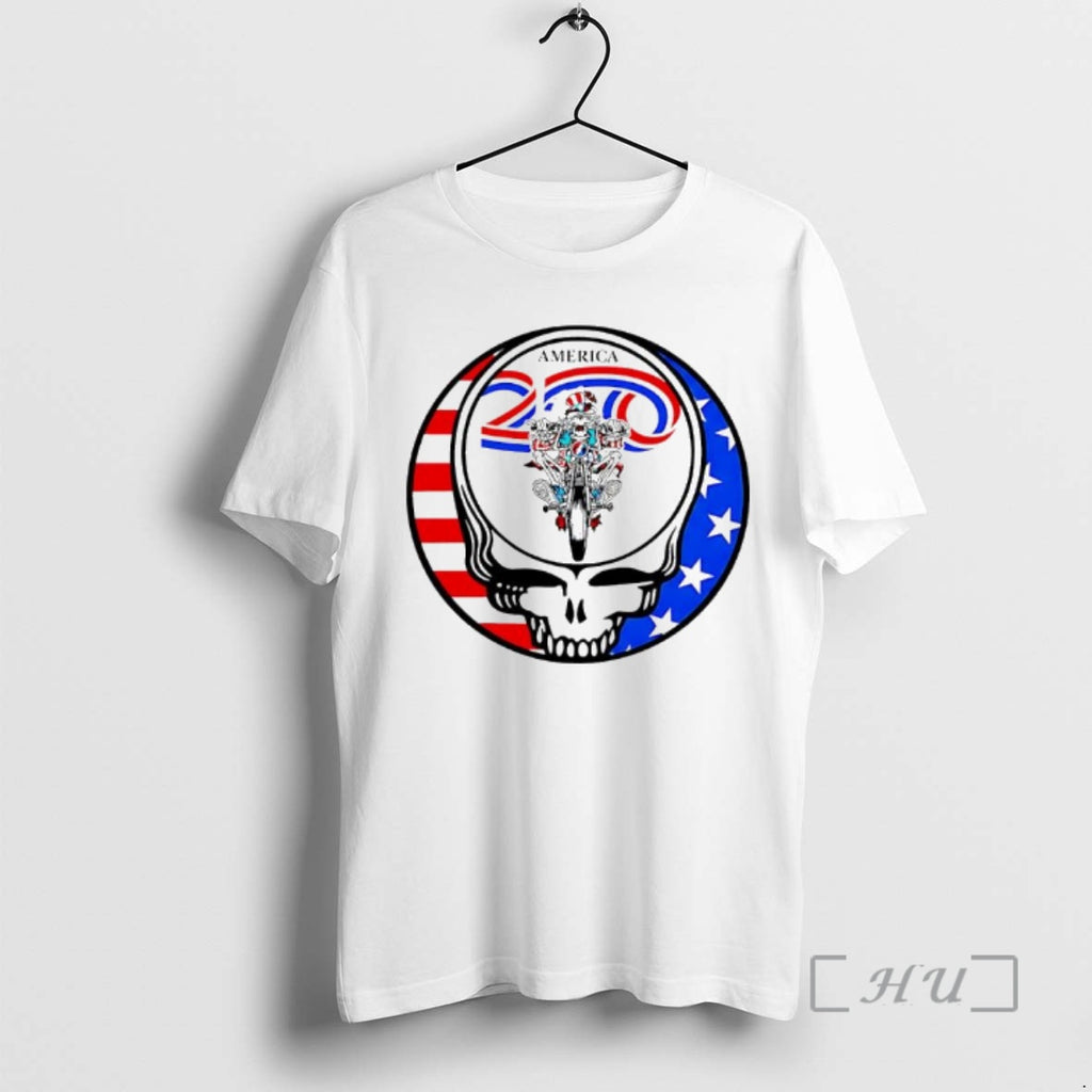 Officials Grateful Dead America Moto Sam Skeleton Riding Motorcycle