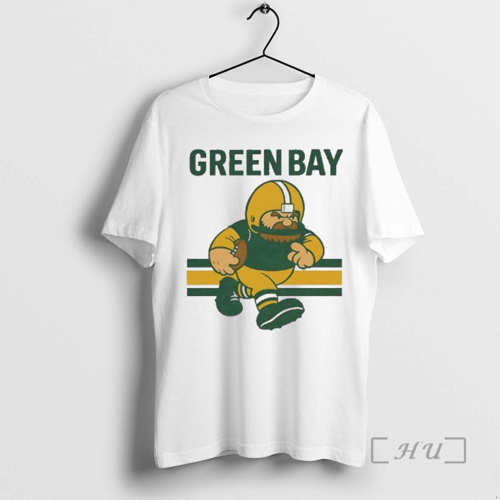 Officials Green Bay Football Player Retro Character Sport