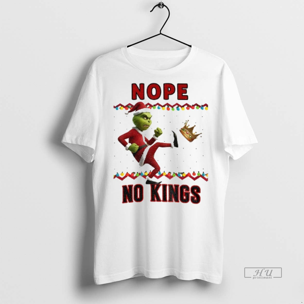 Officials Grinch Ugly Xmas Nope No Kings Anti Maga Christmas 2025 Premium Tee Shirt Sweater