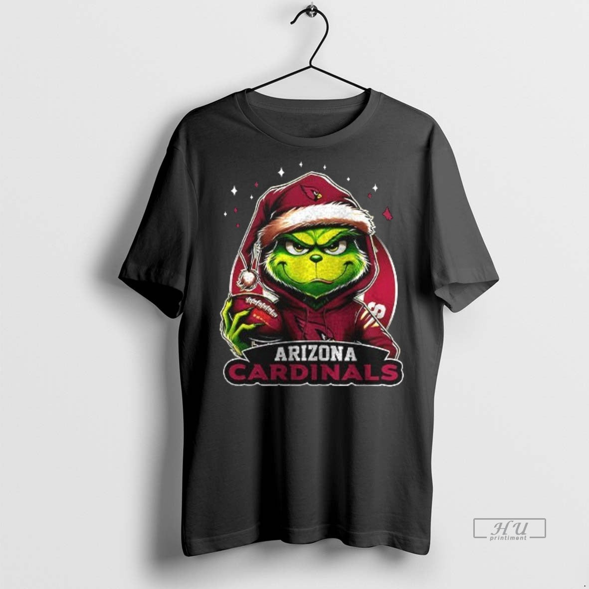 Officials Grinch With Santa Hat X Arizona Cardinals Merry Christmas Premium Tee Shirt Sweater