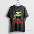 Officials Grinch With Santa Hat X Cleveland Browns Merry Christmas Premium Tee Shirt Sweater