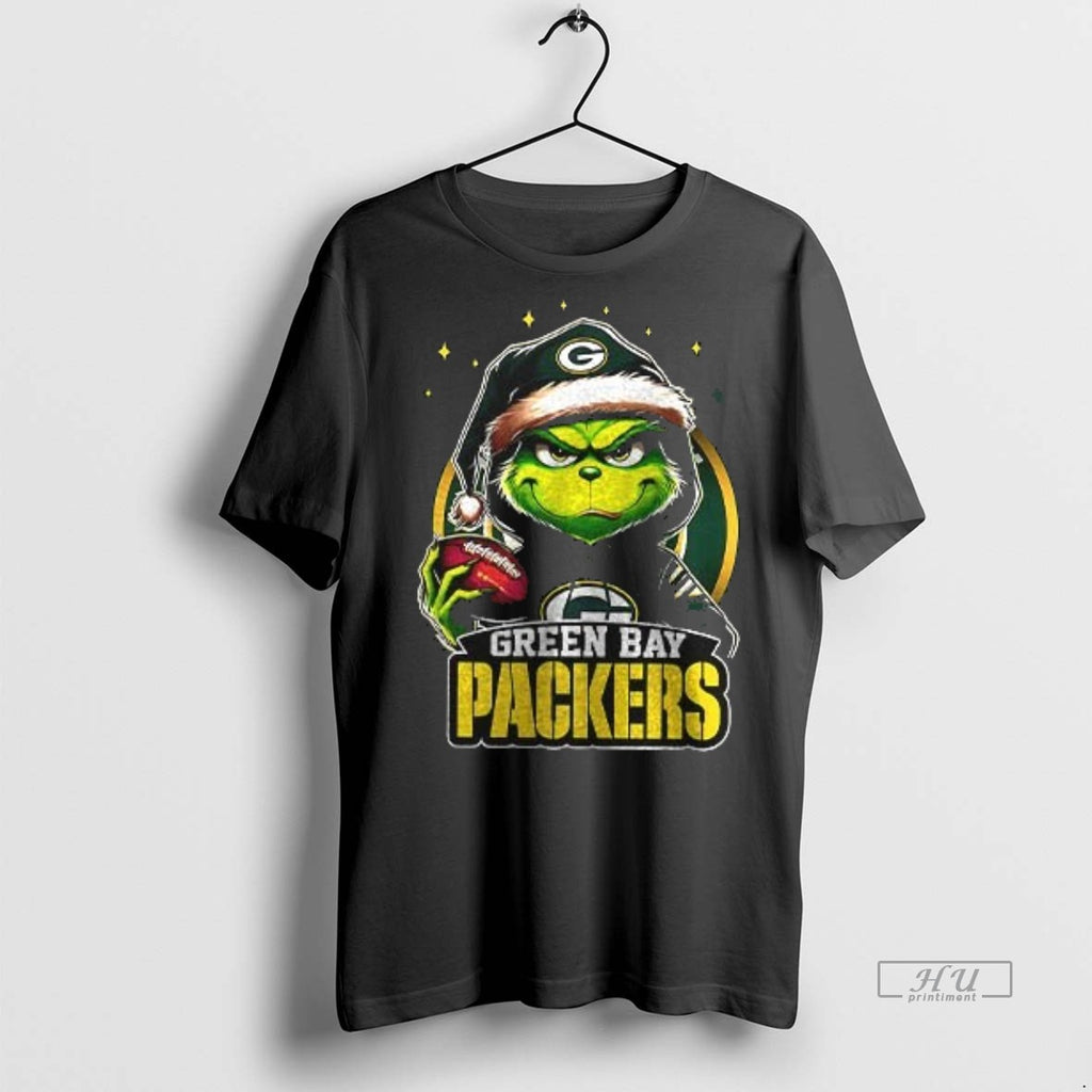 Officials Grinch With Santa Hat X Green Bay Packers Merry Christmas Premium Tee Shirt Sweater