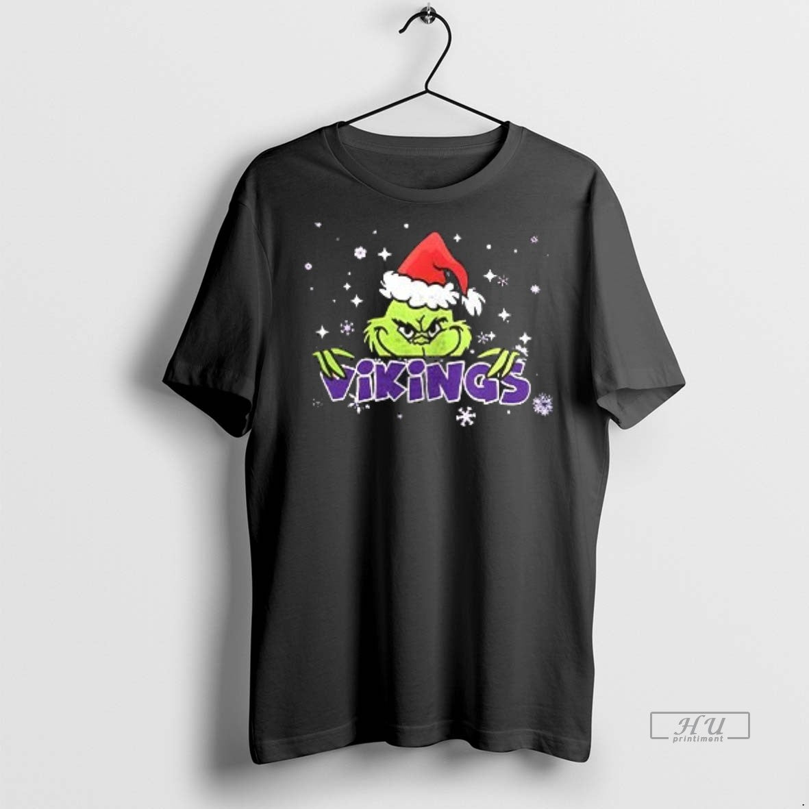 Officials Grinch With Santa Hat X Minnesota Vikings Merry Christmas Premium Tee Shirt Sweater