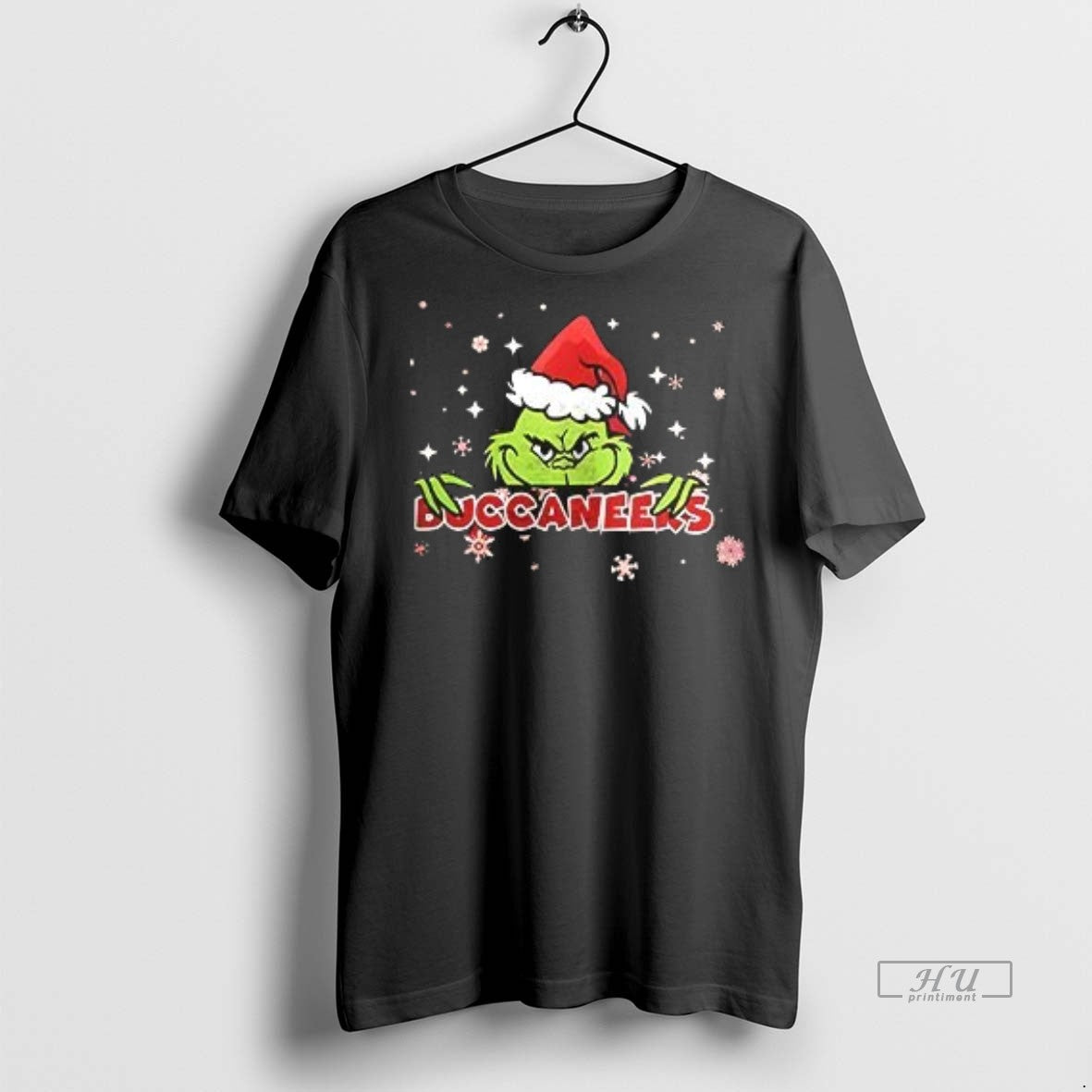 Officials Grinch With Santa Hat X Tampa Bay Buccaneers Merry Christmas Premium Tee Shirt Sweater
