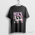 Officials Holy Cow Pink Stars Farm Animal Lovers Unisex , , , Long Sleeve Tee