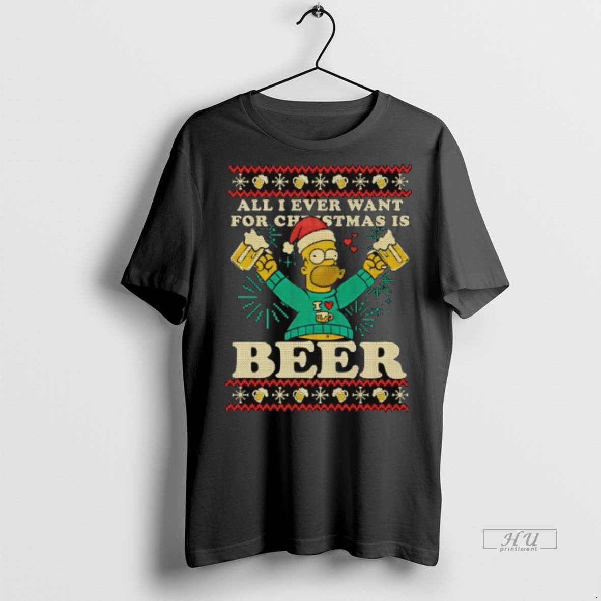 Officials Homer Simpson All I Ever Want For Xmas Is Beer Premium Tee Shirt Sweater