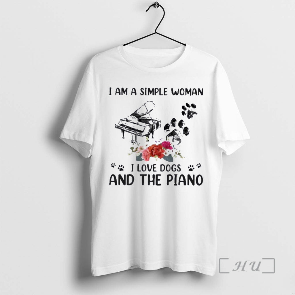 Officials I Am A Simple Woman I Love Dogs And Piano Premium T Shirts Sweater
