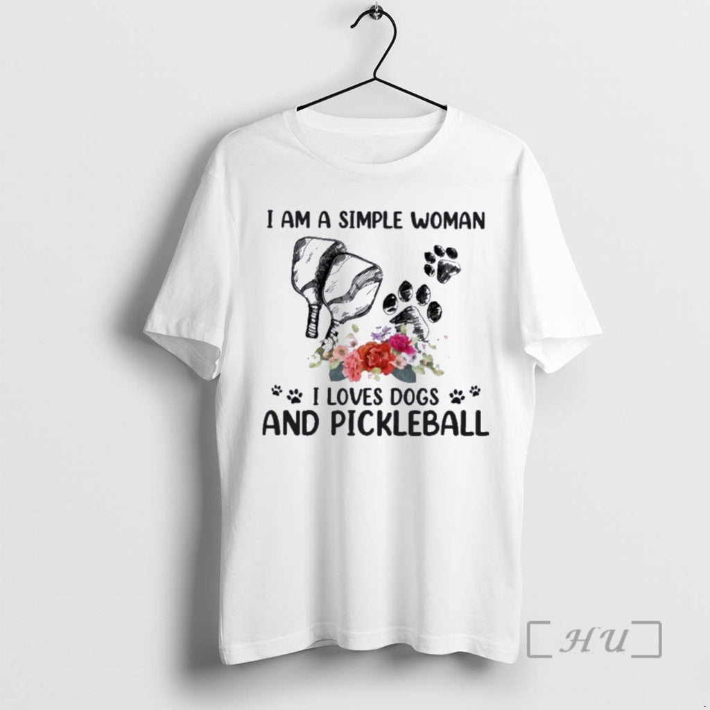 Officials I Am A Simple Woman I Love Dogs And Pickleball Premium T Shirts Sweater