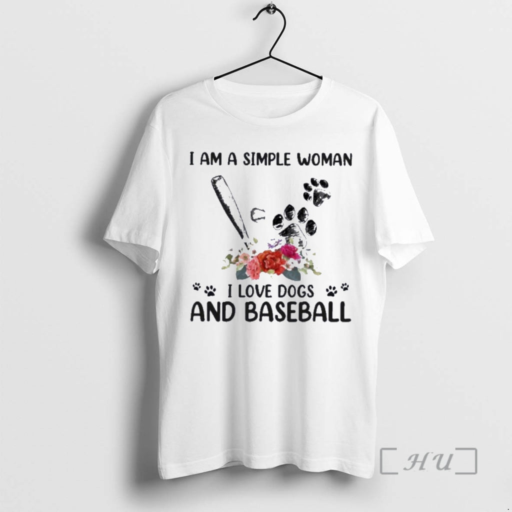 Officials I Am A Simple Woman I Loves Dogs And Baseball Premium T Shirts Sweater