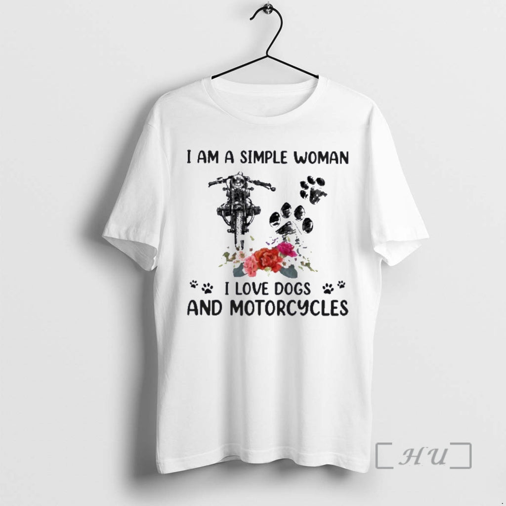 Officials I Am A Simple Woman I Loves Dogs And Motorcycles Premium T Shirts Sweater