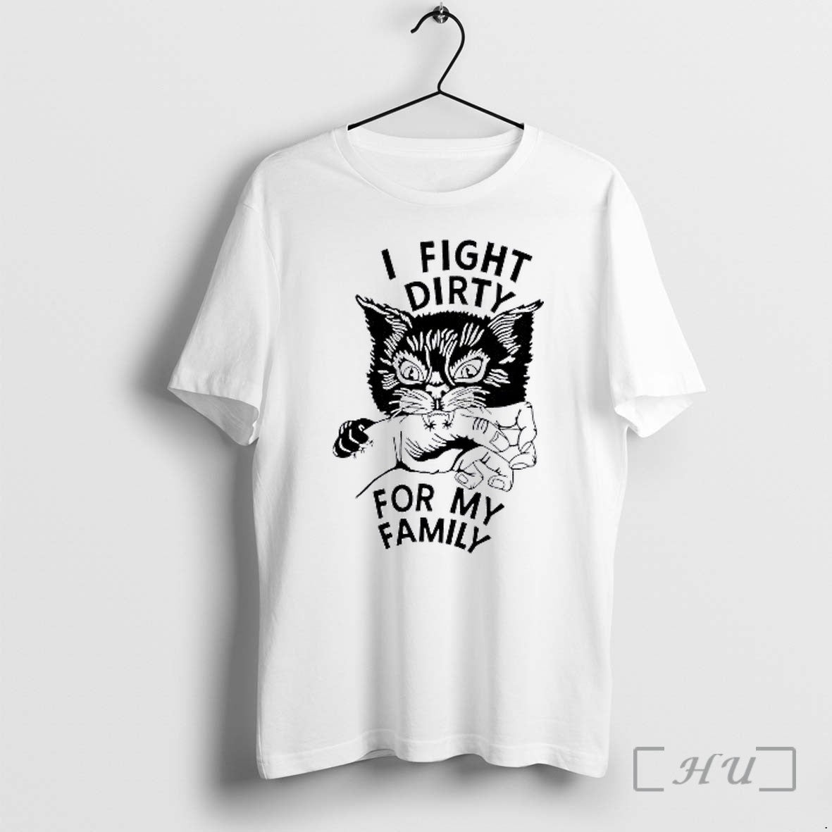 Officials I Fight Dirty For My Family Cat Biting Hand Unisex , , , Long Sleeve Tee