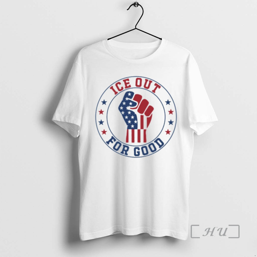 Officials Ice Out For Good Funny Abolish Ice Patriotic Flag Fist Hand Premium T Shirts
