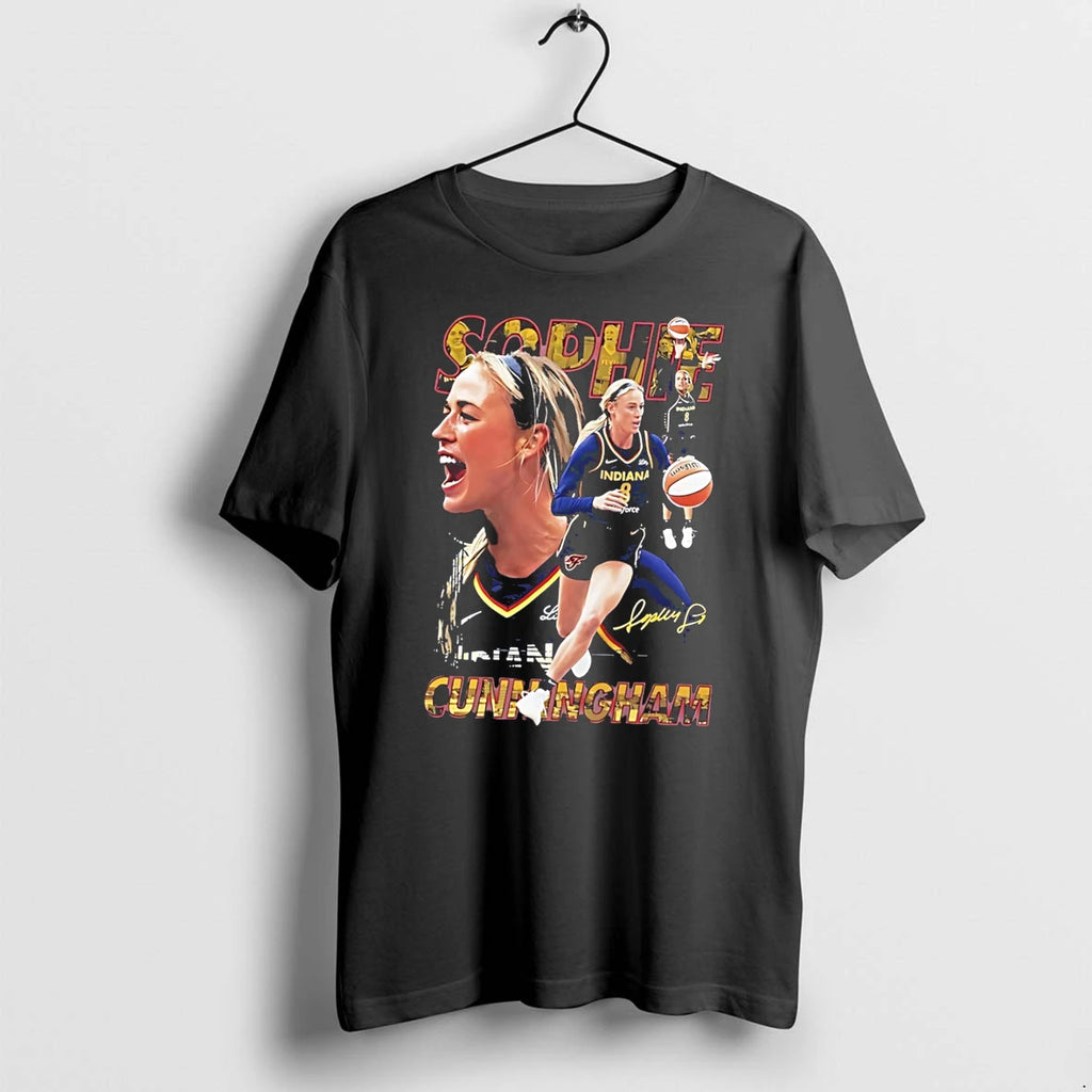 Officials Indiana Fever Sophie Cunningham Portrait Signature Vintage Tee Premium T Shirt