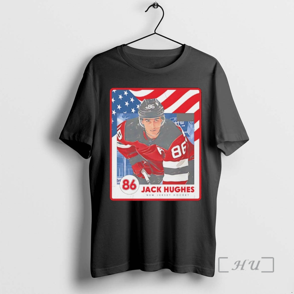 Officials Jack Hughes New Jersey Devils Hockey Usa Card Graphic
