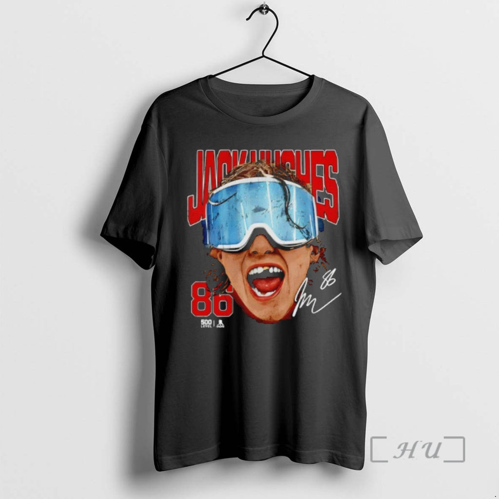 Officials Jack Hughes New Jersey Goggles Signatures