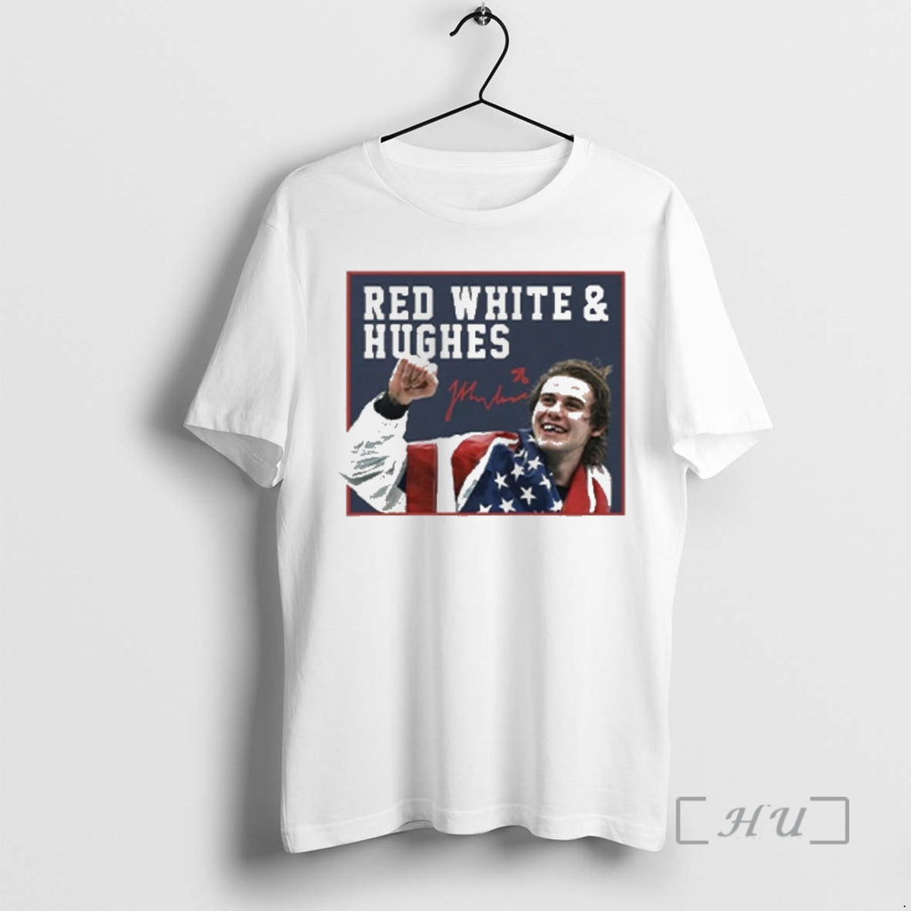 Officials Jack Hughes Usa Hockey Golden Goal 2026 Red White Hughes Hockey Premium T Shirts