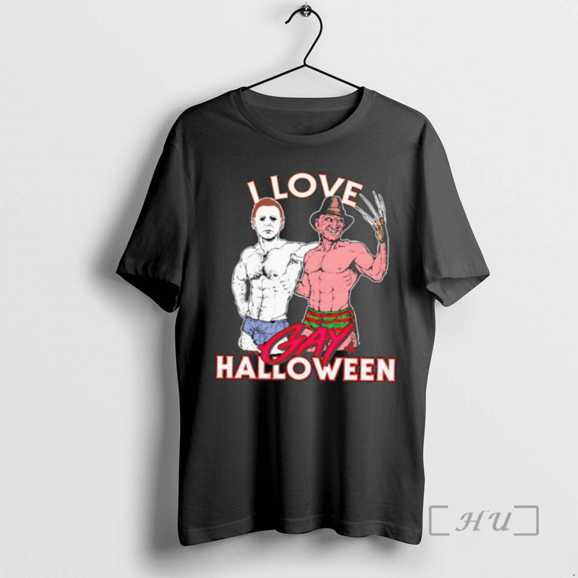 Officials Jason Voorhees Vs Freddy Krueger I Love Gay Halloween Premium T Shirt Sweater