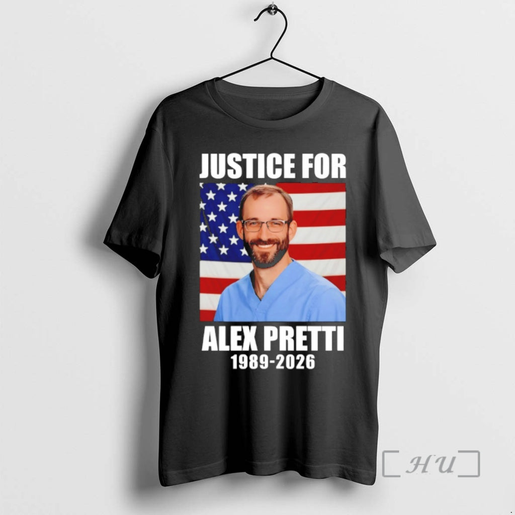 Officials Justice For Alex Pretti 1989 2026 America Flag Anti Trump Political Protest Premium