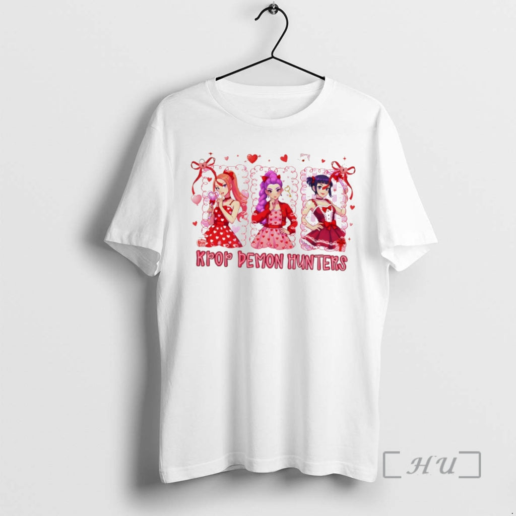 Officials Kpop Demon Hunters Love Huntrix Coquette Happy Valentines Day 2026 Premium T Shirts Sweater