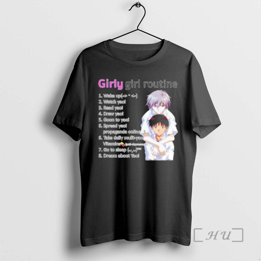Officials Kaworu Nagisa Va Shinji Ikari Neon Genesis Evangelion Girly Girl Routine Premium T Shirts