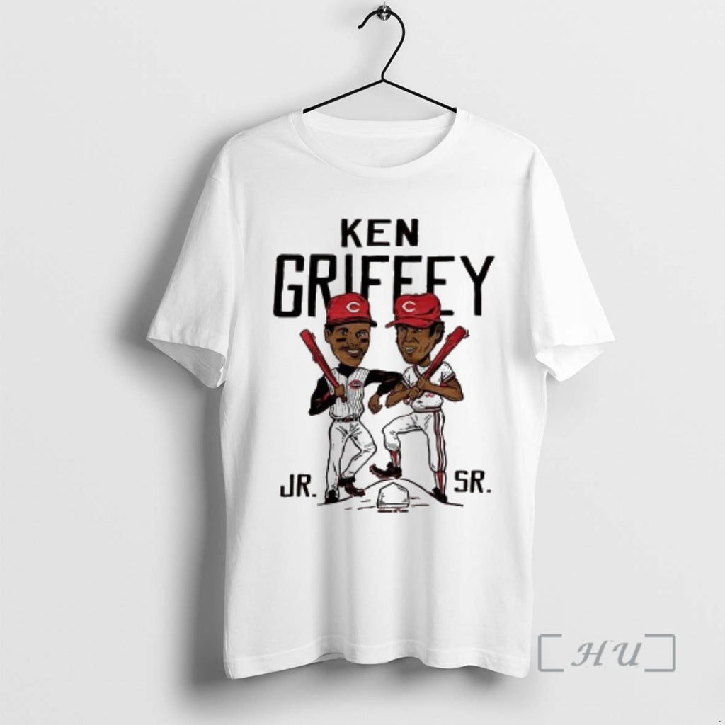 Officials Ken Griffey Father And Son Cincinnati Reds Baseball Caricatures Woman Premium T Shirts Sweater