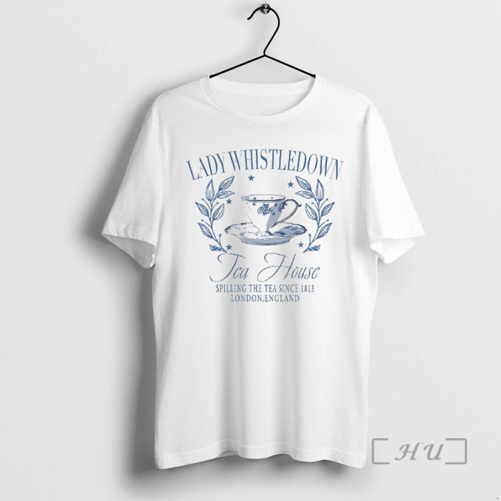 Officials Lady Whistledown Tea House Spilling The Tea Since 1813 London England Premium T Shirts