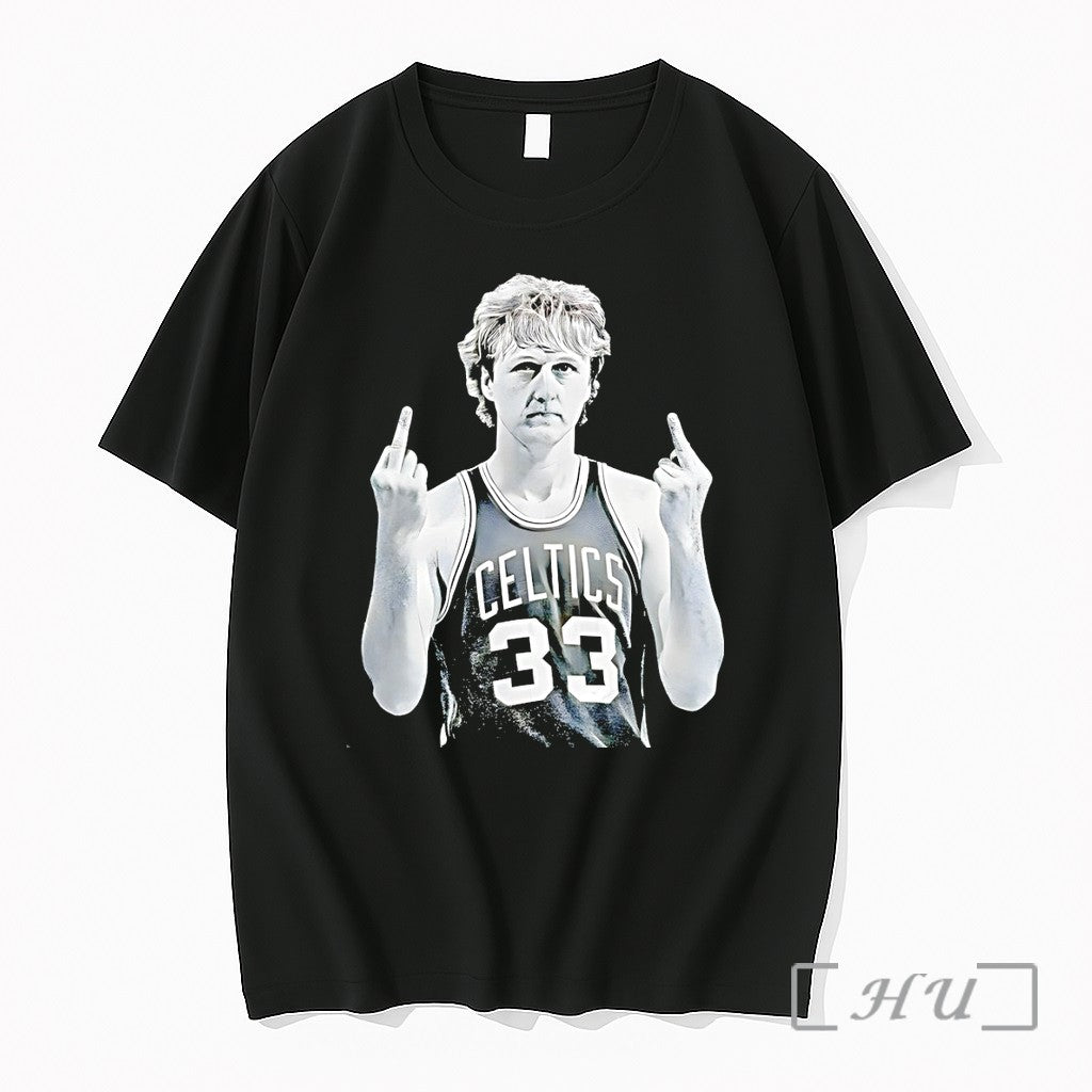 Officials Larry Bird Middle Finger Graphic Basketball Legend Unisex , , , Long Sleeve Tee
