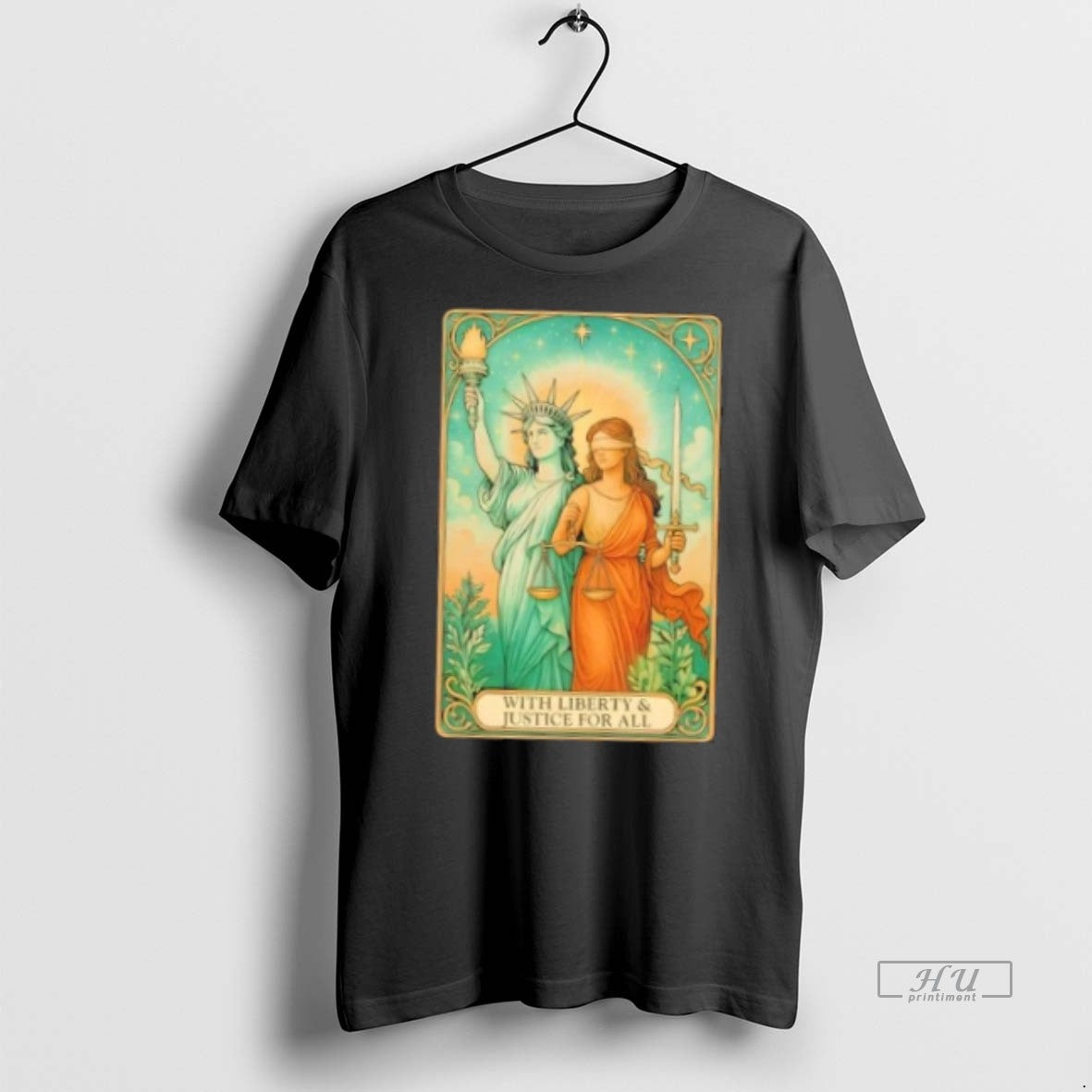 Officials Liberty Of Statue With Liberty And Justice For All Tarot Card Premium