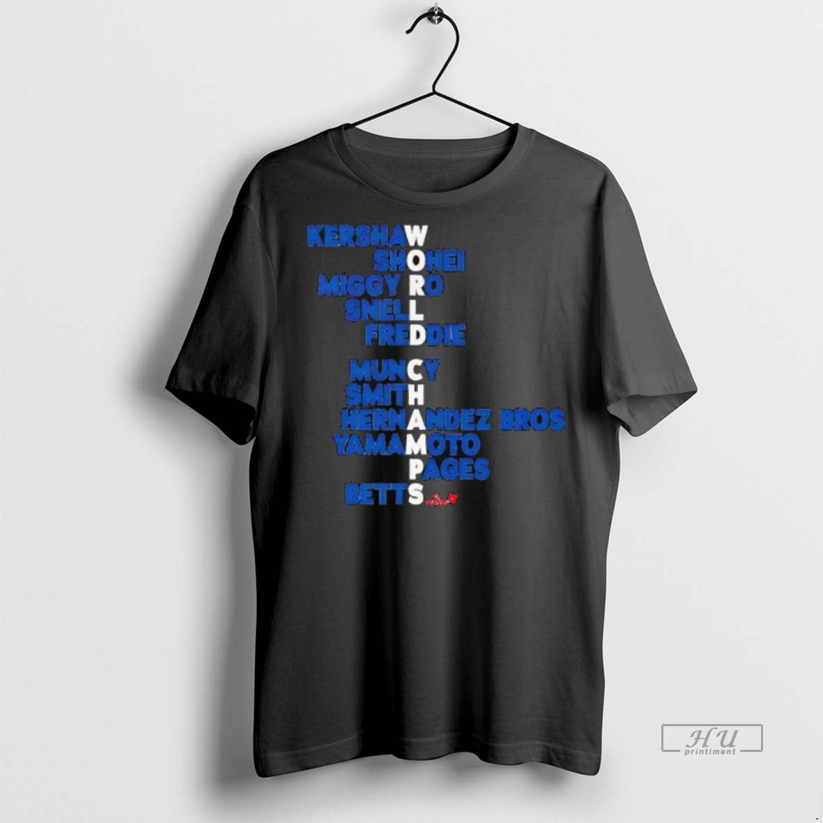 Officials Los Angeles Baseball World Champs Acrostic Names List Premium Tee Shirt Sweater