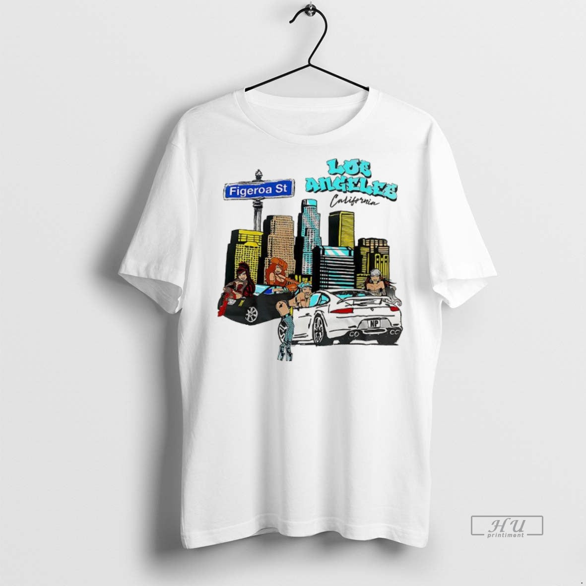 Officials Los Angeles California Figueroa Street City Skyline Cartoon Premium Tee Shirt Sweater