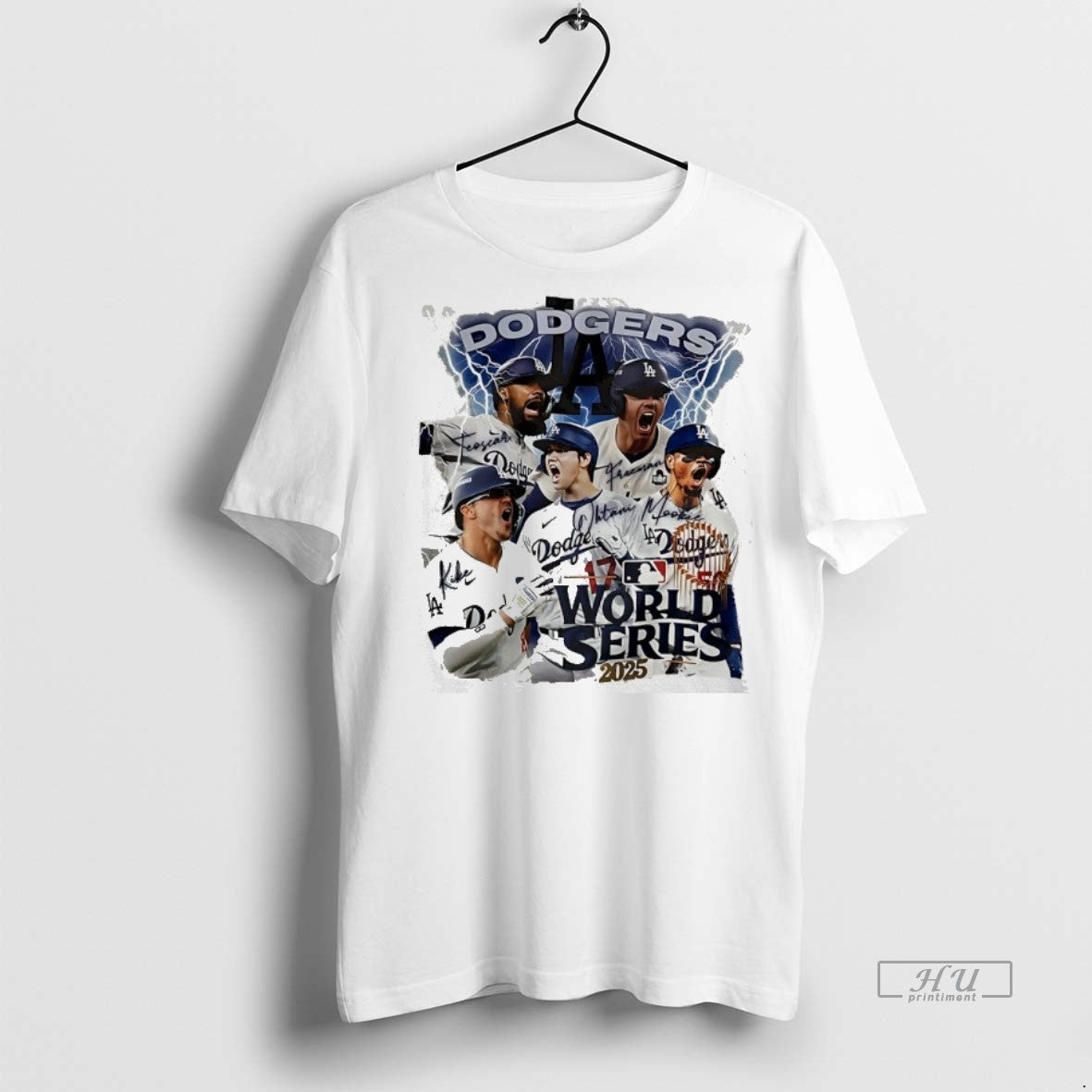 Officials Los Angeles Dodgers 2025 World Series Champions Lightning Graphic Premium Tee Shirt Sweater